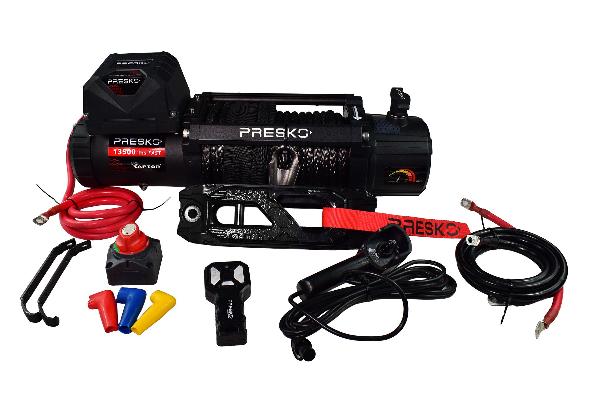 Wyciągarka elektryczna Presko RAPTOR 13.5 S 12V 13500 LBS SYNTETYK FAST