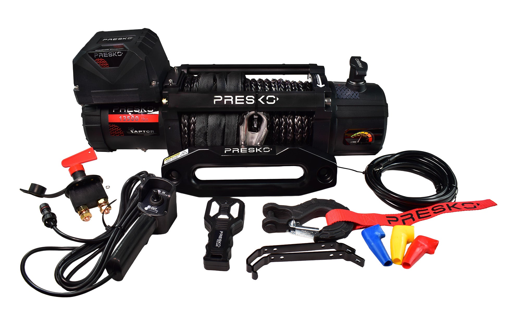 Wyciągarka elektryczna Presko RAPTOR 13.5 S 12V 13500 LBS SYNTETYK